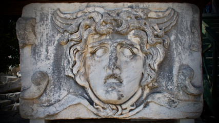 Turkey in Izmir. Ancient city of Trajan temple in Pergamon, Bergama.