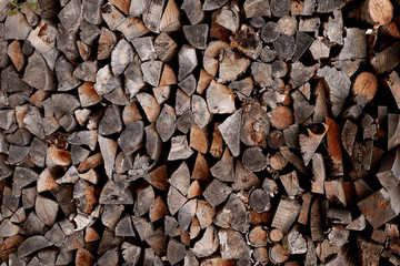 Wood prepared for winter for heating the house