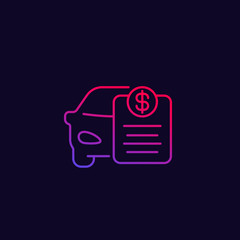 car payments, loan thin line icon