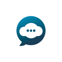 color cloud chat logo design