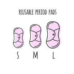 reusable period pads sizes