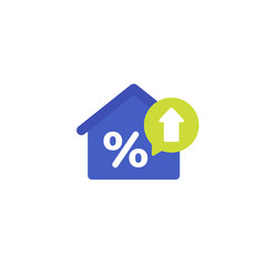mortgage rate growing vector flat icon