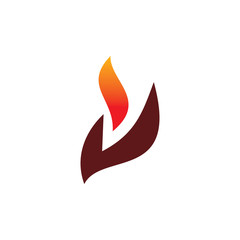 hand flame color logo design