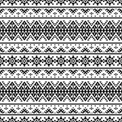 Ikat ethnic pattern vector black white color. Tribal Pattern. Aztec design boho rug, fabric, blanket and backdrop