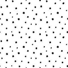 Minimal hand-drawn seamless messy polka dot pattern. - 306558877