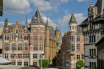 Fototapeta na wymiar Buildings in the center of the city of Antwerp. Belgium.