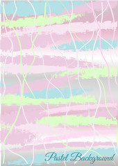 Pastel pink and blue marble background with colored smears . Vector illustration.
