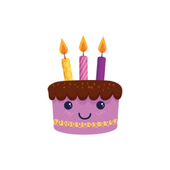 Cake cartoon design, happy birthday celebration decoration party festive and surprise theme Vector illustration