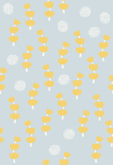 seamless pattern with natural backgrounds. surface design for textile, covering and craft working.floral pattern, flower, foliage flat design. 