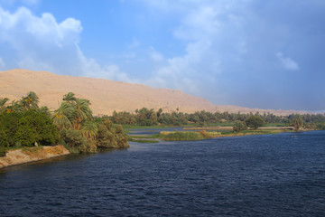 landscape with river and blue sky