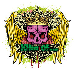 Gothic sign with skull, grunge vintage design t shirts