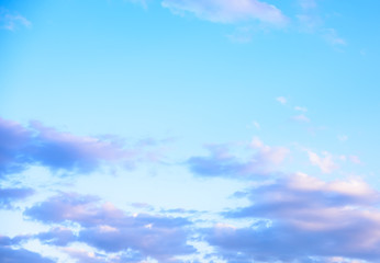 Beautiful puffy pastel colored clouds