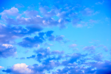 Beautiful puffy pastel colored clouds