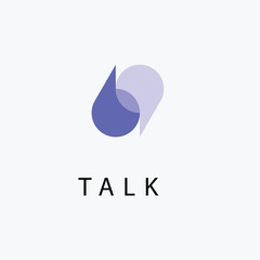 Talk logo template, logotype, bubble conversation icon