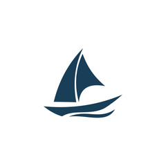 ship sail color logo design