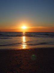 Beautiful Gulf of Mexico Sunset with Sun Reflecting in the Water