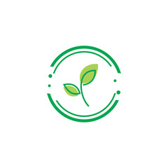 nature leaf circle logo design