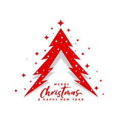 merry christmas creative tree design with stars