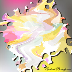 Fototapeta na wymiar Abstract square background with paint colored divorces and blank text box. Vector illustration.