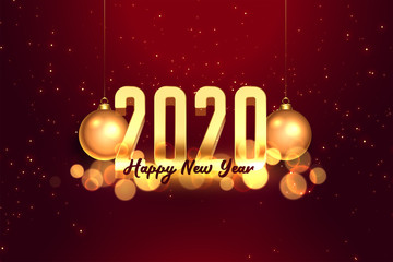 2020 red and gold happy new year celebration background