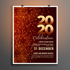 2020 celebration new year firework style flyer template