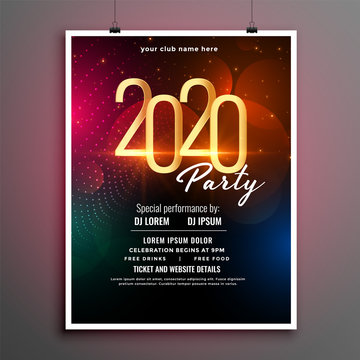 attractive new year event party flyer template design