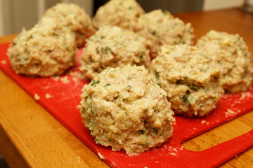 raw homemade bread dumpling 