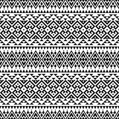 Ethnic Aztec Pattern Illustration Design in black and white color. design For Background, Frame, Border or Decoration. Ikat, geometric pattern, native Indian, Navajo, Inca Design