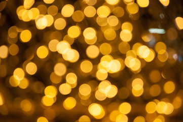 Bokeh, yellow lights at night