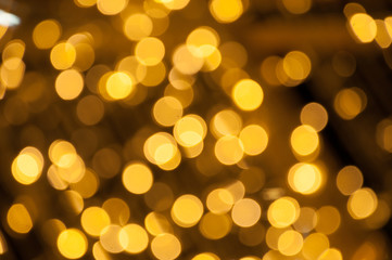 Obraz premium Bokeh, yellow lights at night