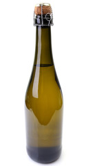 Champagne bottle on a white background
