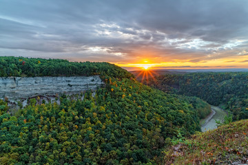 Sunrise At Letchwoth State Park In New York