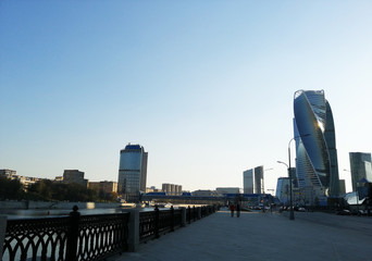 Naklejka premium Moscow City Business Center, Moscow international business center `Moscow-city` is a business district under construction