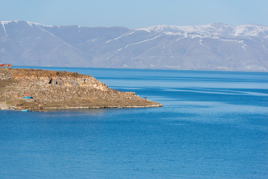 Beautiful view of lake Sevan from above, Armenia