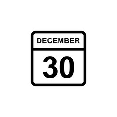 calendar - December 30 icon illustration isolated vector sign symbol
