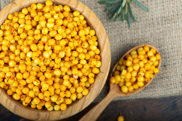sea buckthorn crop on the table