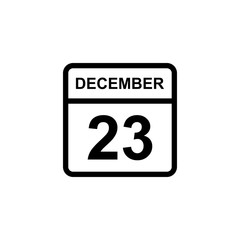 calendar - December 23 icon illustration isolated vector sign symbol