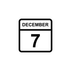 calendar - December 7 icon illustration isolated vector sign symbol