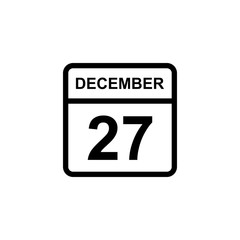 calendar - December 27 icon illustration isolated vector sign symbol