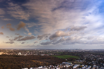 Aerial view of a factory during the working day. Frankfurt am Main Germany 28.11.2019.