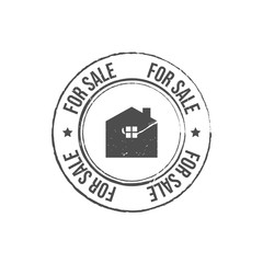 House For Sale rubber stamp vector