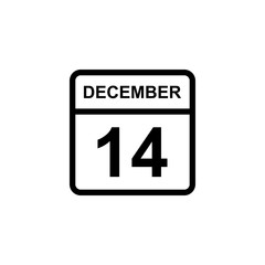 calendar - December 14 icon illustration isolated vector sign symbol