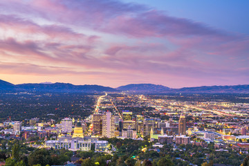 Salt Lake City, Utah, USA Downtown City Skyline