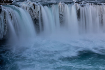 Fototapeta na wymiar Godafoss, god's waterfall in Iceland at winter