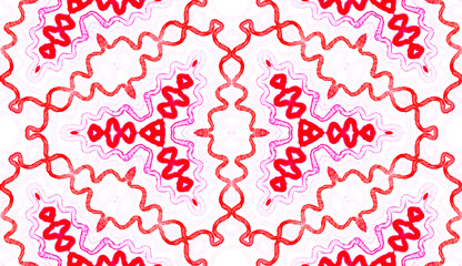 Pink red Geometric Watercolor. Delightful Seamless