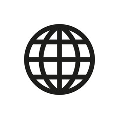 The icon of the globe. Simple linear vector illustration