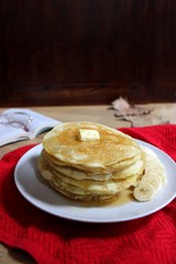 Pancake stack with maple syrup