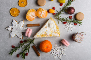 cake on christmas background