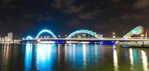 Da Nang, Vietnam Dragon bridge at night