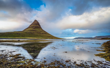 famous Kirkufell mountain on snaefellsness peninsula in western Iceland, landscape photography